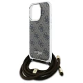 Etui Guess Crossbody Cord 4G Print na iPhone 16 Pro - brązowe