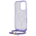 Etui Guess Crossbody Cord Script MagSafe na iPhone 16 Pro - fioletowe