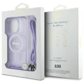 Etui Guess Crossbody Cord Script MagSafe na iPhone 16 Pro - fioletowe