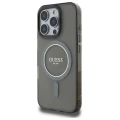 Etui Guess IML Glitter Circle MagSafe na iPhone 16 Pro - czarne