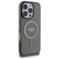 Etui Guess IML Glitter Circle MagSafe na iPhone 16 Pro - czarne