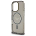 Etui Guess IML Glitter Circle MagSafe na iPhone 16 Pro - czarne