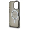 Etui Guess IML Glitter Circle MagSafe na iPhone 16 Pro - czarne