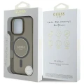Etui Guess IML Glitter Circle MagSafe na iPhone 16 Pro - czarne