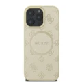 Etui Guess Saffiano Peony Classic Logo MagSafe na iPhone 16 Pro - złote