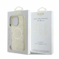 Etui Guess Saffiano Peony Classic Logo MagSafe na iPhone 16 Pro - złote
