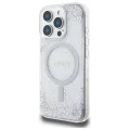 Etui Guess Resin Gradient Glitter MagSafe na iPhone 16 Pro - srebrne