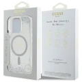 Etui Guess Resin Gradient Glitter MagSafe na iPhone 16 Pro - srebrne