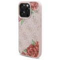 Etui Guess 4G Flowers Print MagSafe na iPhone 16 Pro 6.3" - różowe