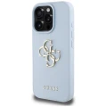 Etui Guess Grained Big 4G Logo Small Classic Logo na iPhone 16 Pro - niebieskie