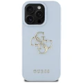Etui Guess Grained Big 4G Logo Small Classic Logo na iPhone 16 Pro - niebieskie