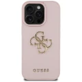Etui Guess Grained Big 4G Logo Small Classic Logo na iPhone 16 Pro - różowe