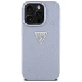 Etui Guess Hot Stamp 4G Pattern Triangle Metal Logo na iPhone 16 Pro - fioletowe