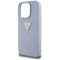 Etui Guess Hot Stamp 4G Pattern Triangle Metal Logo na iPhone 16 Pro - fioletowe