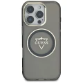 Etui Guess IML Metal Mountain Logo MagSafe na iPhone 16 Pro - czarny