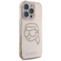 Etui Karl Lagerfeld IML Rhinestones Karl Head do iPhone 16 Pro różowy
