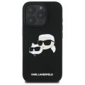 Etui Karl Lagerfeld Silicone nauble Heads Print MagSafe na iPhone 16 Pro - czarne