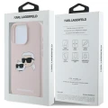 Etui Karl Lagerfeld Silicone nauble Heads Print MagSafe na iPhone 16 Pro - różowe