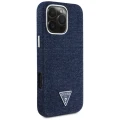 Etui Guess Denim Triangle Logo MagSafe na iPhone 16 Pro - niebieskie