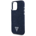 Etui Guess Denim Triangle Logo MagSafe na iPhone 16 Pro - niebieskie