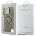 Etui Guess IML Metal Glitter 4G Circle Triangle MagSafe na iPhone 16 Pro - brązowe