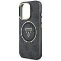 Etui Guess IML Metal Glitter 4G Circle Triangle MagSafe na iPhone 16 Pro - czarne