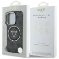 Etui Guess IML Metal Glitter 4G Circle Triangle MagSafe na iPhone 16 Pro - czarne