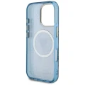 Etui Guess IML Metal Glitter 4G Circle Triangle MagSafe na iPhone 16 Pro - niebieskie