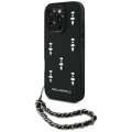 Etui Karl Lagerfeld Saffiano Crystals  w/Chain na iPhone 16 Pro - czarne