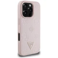 Etui Guess Grained Hot Stamp Peony Triangle Logo MagSafe na iPhone 16 Pro - różowe