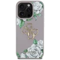 Etui Guess Grained Roses Big 4G logo na iPhone 16 Pro - fioletowe