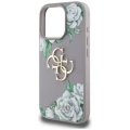 Etui Guess Grained Roses Big 4G logo na iPhone 16 Pro - fioletowe