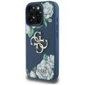 Etui Guess Grained Roses Big 4G logo na iPhone 16 Pro - niebieskie