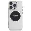 Etui Guess IML Metal Colored Circle Classic Logo MagSafe na iPhone 16 Pro - czarne