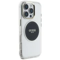 Etui Guess IML Metal Colored Circle Classic Logo MagSafe na iPhone 16 Pro - czarne