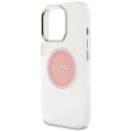Etui Guess IML Metal Colored Circle Classic Logo MagSafe na iPhone 16 Pro - różowe