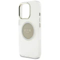 Etui Guess IML Metal Colored Circle Classic Logo MagSafe na iPhone 16 Pro - szare