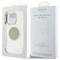 Etui Guess IML Metal Colored Circle Classic Logo MagSafe na iPhone 16 Pro - szare