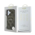 Etui Guess 4G Ring Classic Logo MagSafe na iPhone 16 Plus - brązowe