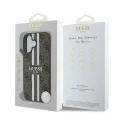 Etui Guess 4G Printed Stripes MagSafe na iPhone 16 Plus - brązowe