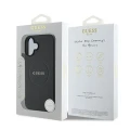 Etui Guess Grained Gold Ring MagSafe na iPhone 16 Plus - czarne