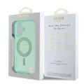 Etui Guess IML Rhinestones MagSafe na iPhone 16 Plus - zielone
