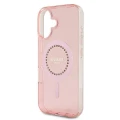 Etui Guess IML Rhinestones MagSafe na iPhone 16 Plus - różowe