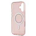 Etui Guess IML Rhinestones MagSafe na iPhone 16 Plus - różowe