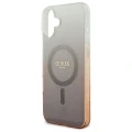 Etui Guess IML Glitter Gradient MagSafe na iPhone 16 Plus - brązowe