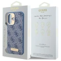 Etui Guess 4G Logo Plate MagSafe na iPhone 16 Plus - niebieskie