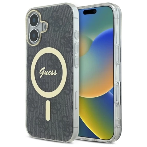 Etui Guess IML 4G MagSafe na iPhone 16 Plus - czarne