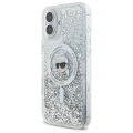 Etui Karl Lagerfeld Liquid Glitter Karl Head Magsafe na iPhone 16 Plus - przezroczyste