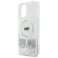 Etui Karl Lagerfeld Liquid Glitter Karl Head Magsafe na iPhone 16 Plus - przezroczyste