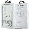 Etui Karl Lagerfeld Liquid Glitter Karl Head Magsafe na iPhone 16 Plus - przezroczyste